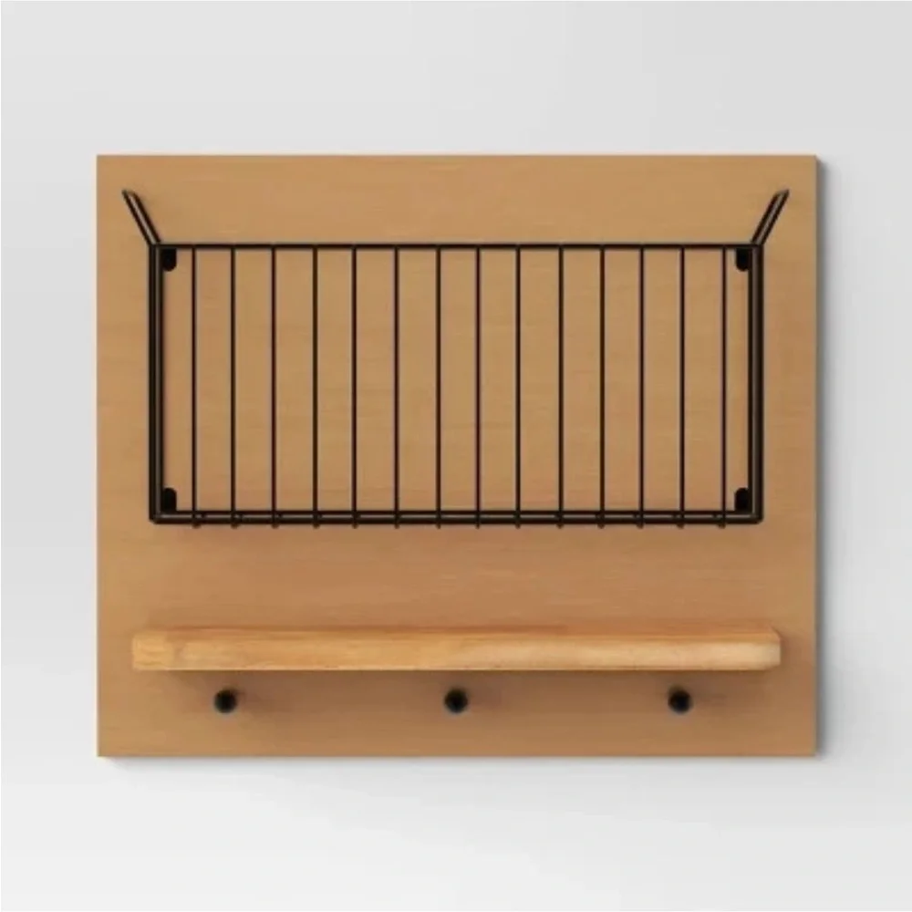 17"x14" Wall Organizer Brown/Black - Threshold - Picture 2 of 7